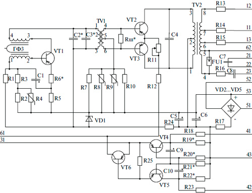 Рис.1. Схема принципиальная генератора контрольного штепсельного ГКШ-9