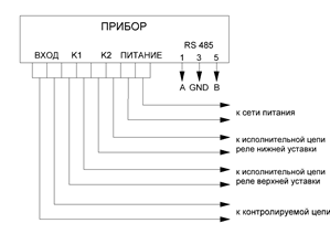 Схема подключения амперметра ЦА0204 с интерфейсом