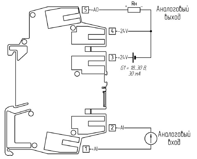 Схема внешних соединений преобразователя ПНС-650