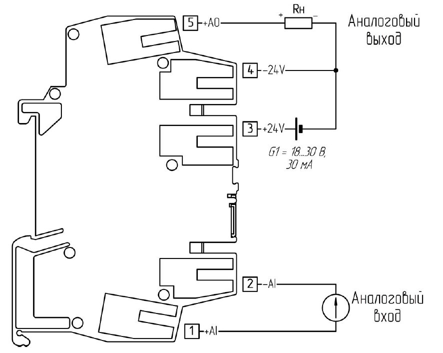 Схема внешний соединений преобразователя ПНС-651