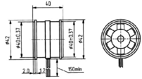 Габаритные размеры  электовентилятора 2ДВО-25,25-164