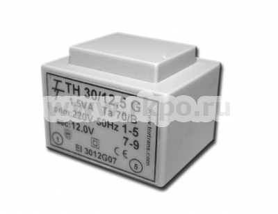 Фото Малогабаритный трансформатор для печатных плат ТН 30/12 G